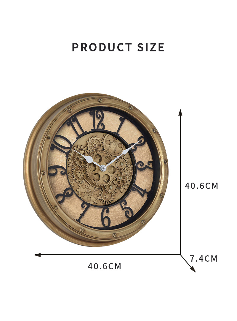 16 Inch 18 Inch Vintage Plastic Gear Wall Clock Decorative