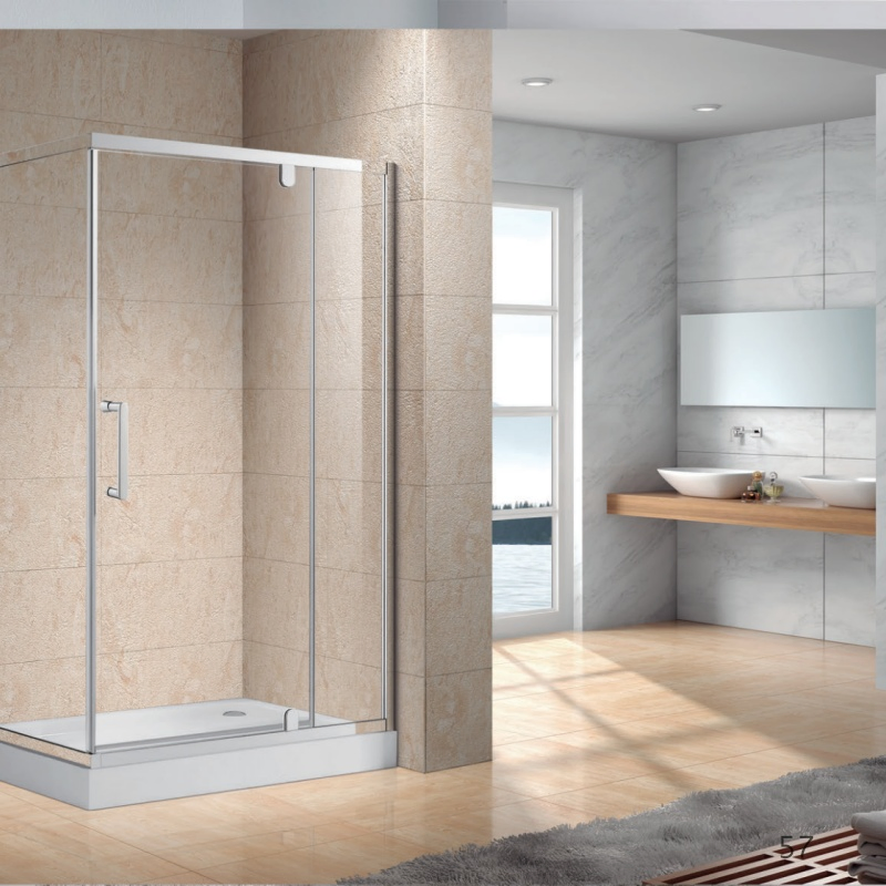 Factory Sale Glass Shower Door Quadrant 2 Fixed Panels 2 Outward Pivot Door