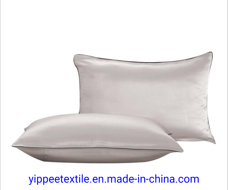 Piping Edge Silk Pillowcase Pillow Sham Pure Silk Pillow Cover