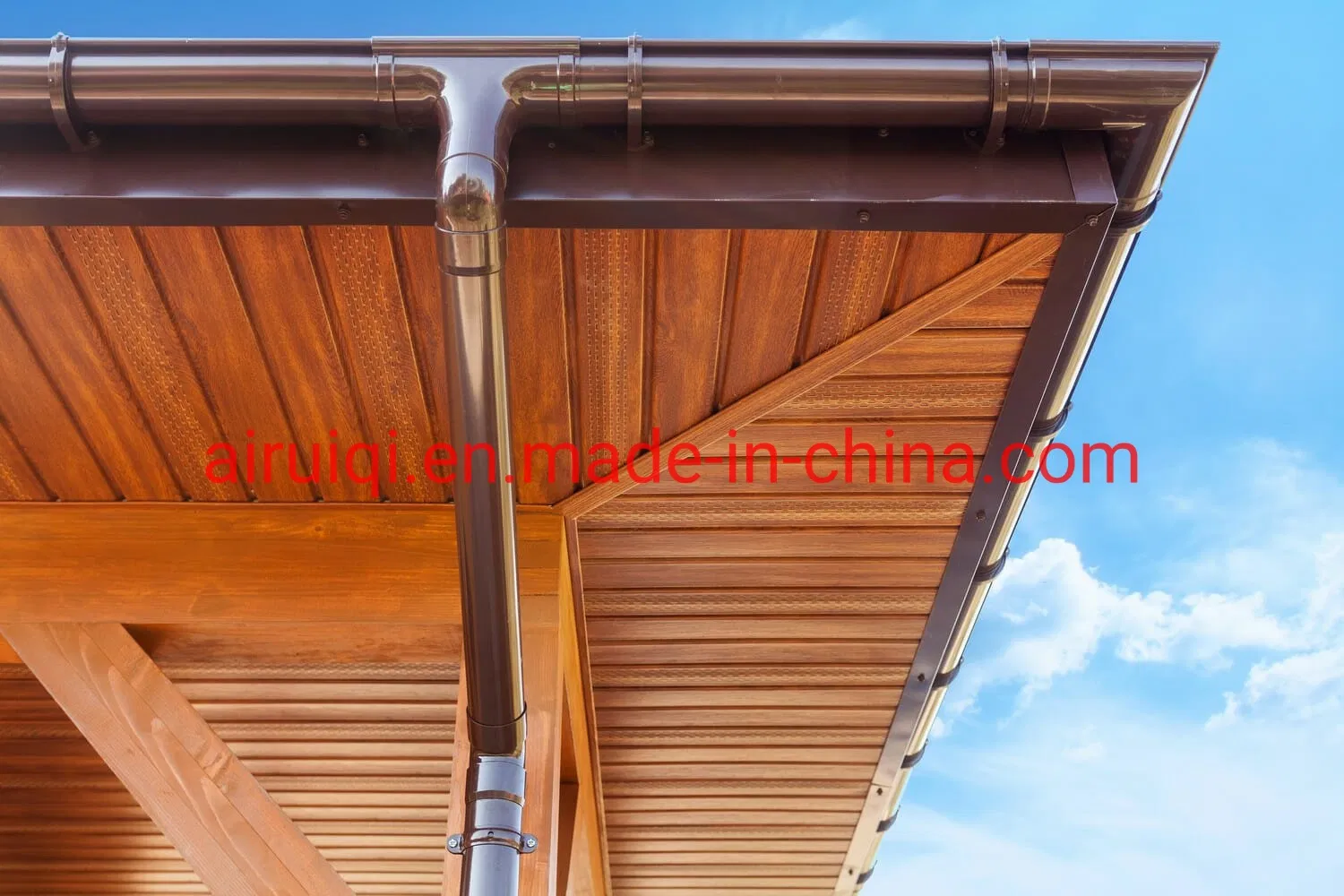 Fascia Soffit Ceiling Wall Panel PVC Anti-UV Wooden Color with H Clip