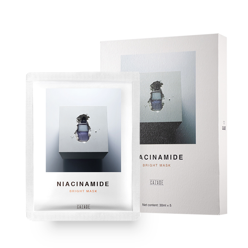 Private Label Nicotinamide Brightening Facial Sheet Mask Hydrating & Soothing Anti-Aging Treatment for Sensitive Skin Care Face Mask