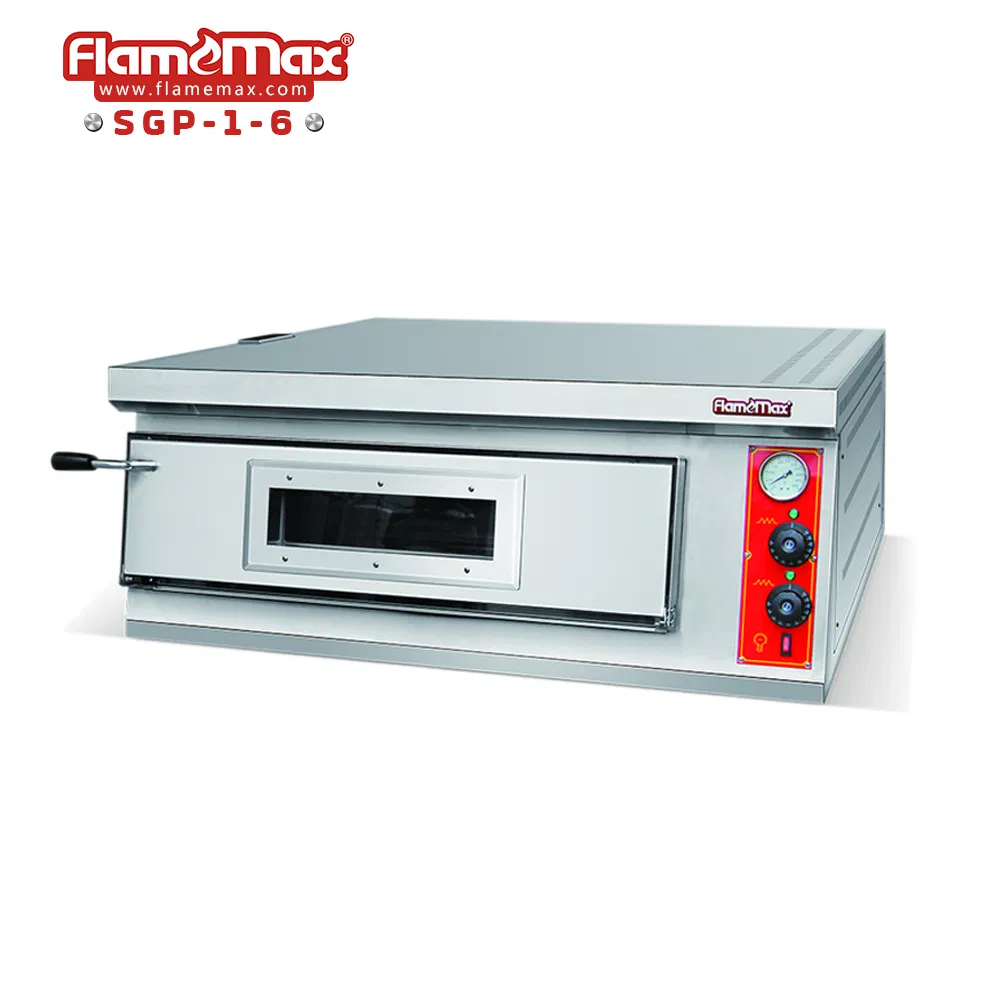 Hgp-1-6 Double Heating Element Gas Pizza Maker One Deck Italy Gas Pizza Oven