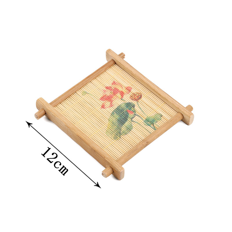 Kung Fu Tea Ceremony Bamboo Coasters/Eco-Friendly Bamboo Coasters/Bamboo Tea Cup Mats/Dining Table Mats/Bamboo Mats/Heat-Resistant Mats/Vegetable Plate Mats