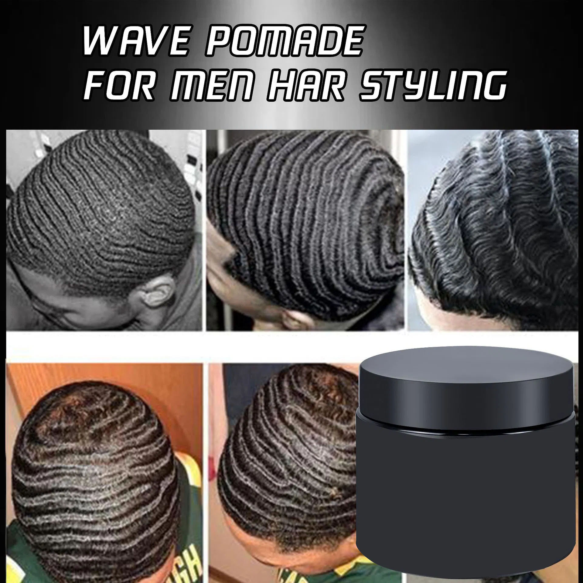 Strong Hold 150g Vegan Blue 360 Waves Pomade for Men Dry Hair Gel Pommade in Wax Form Wave Curl Wave Styling Wax