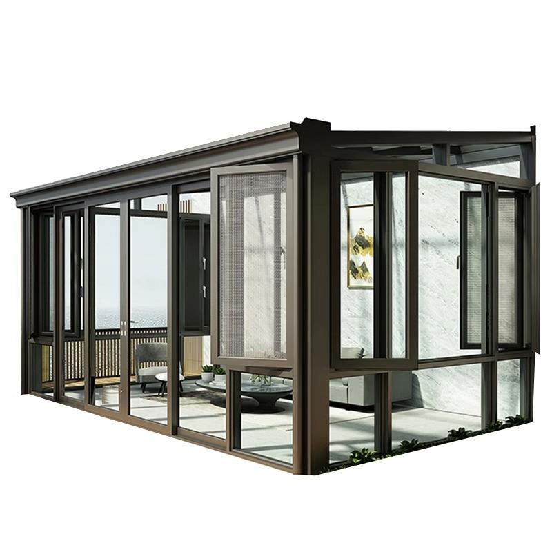 Contemporary Modern Design Aluminum Frame Patio Glass 4 Season Sunroom Houses