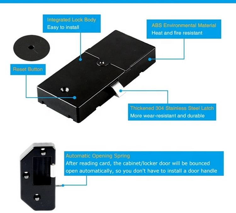 Fitness Gym SPA School Cabinet Round Shape Electronic RFID Card Locker Lock