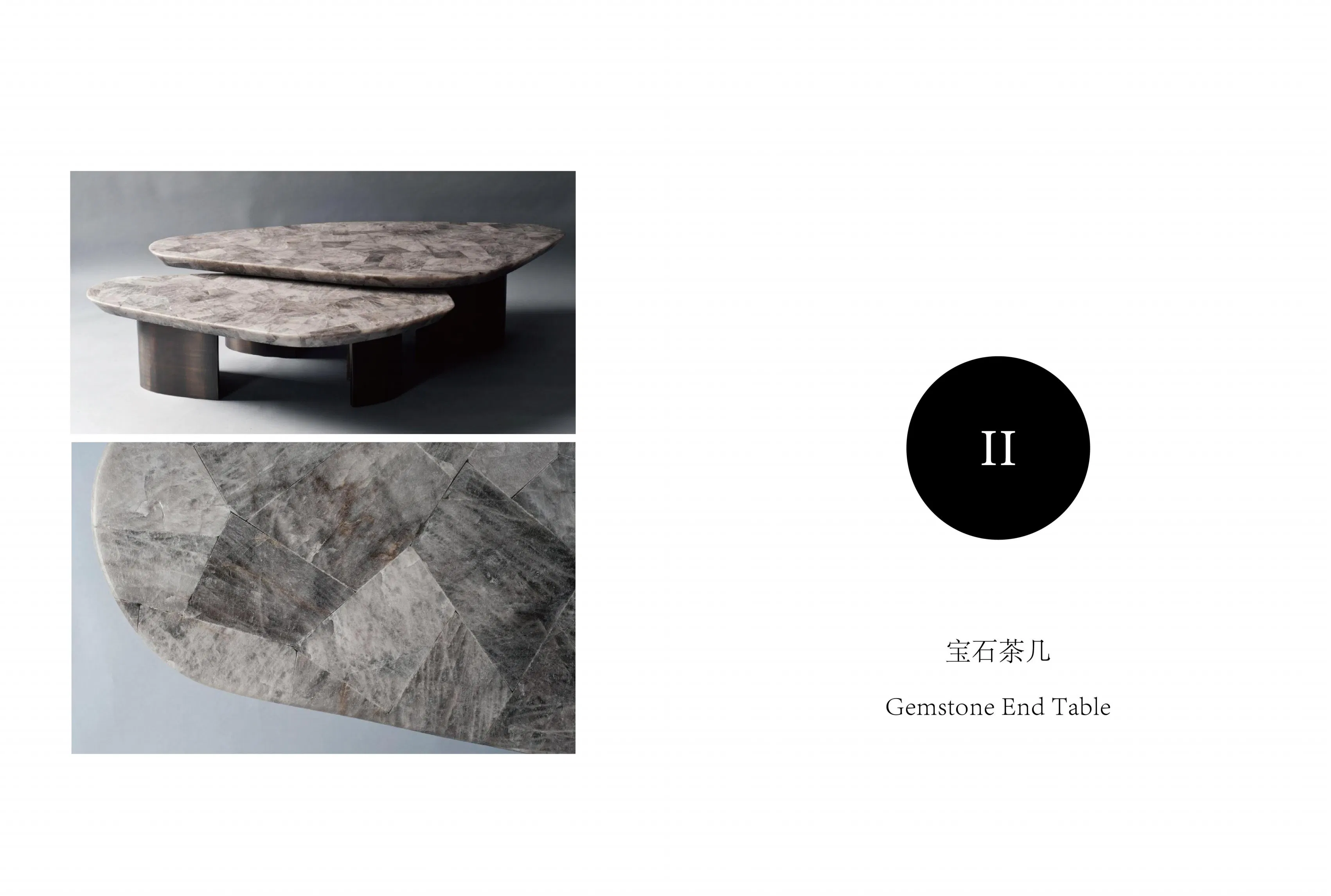 Gem Stone Semi Precious Stone Decoration Materials Luxurious Transmitting Tabletop Gemstone End Table Side Table