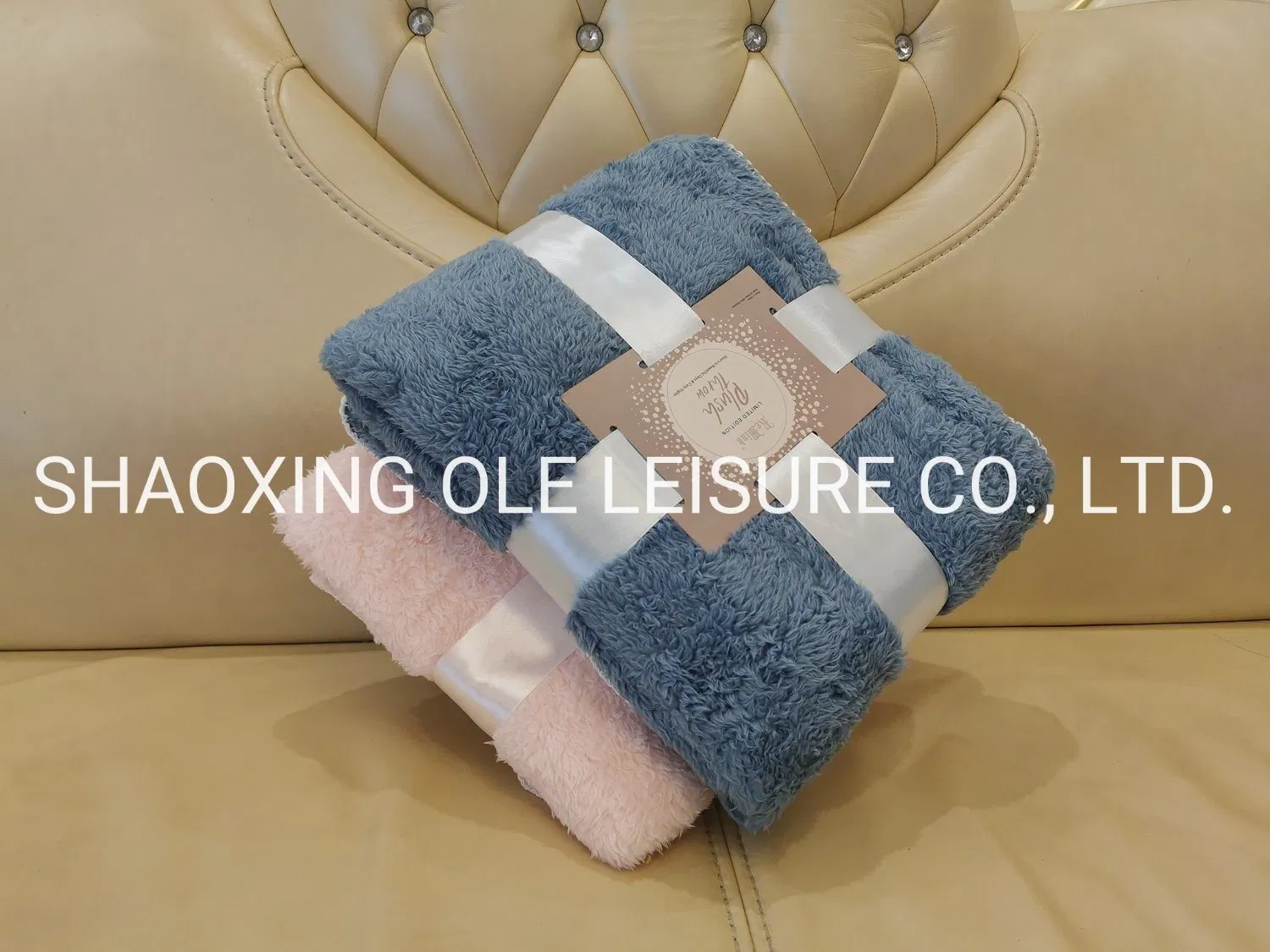 Теплый плед из шерпы с двойным слоем, зимний