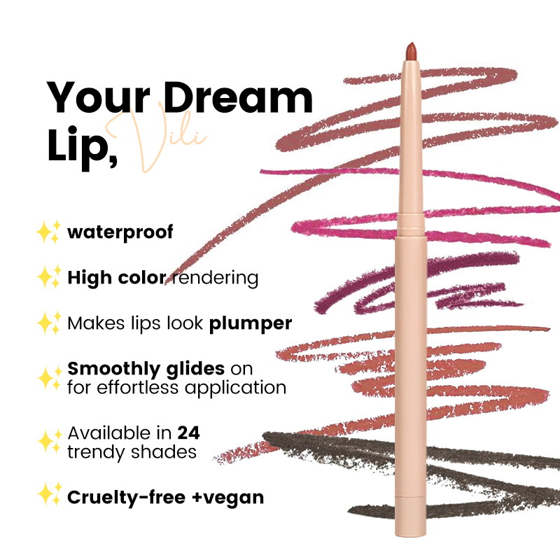 12 Colors Extension-Type Flesh Pink Lipliner Lasting Waterproof Custom Simple-Style Wholesale Lipliner