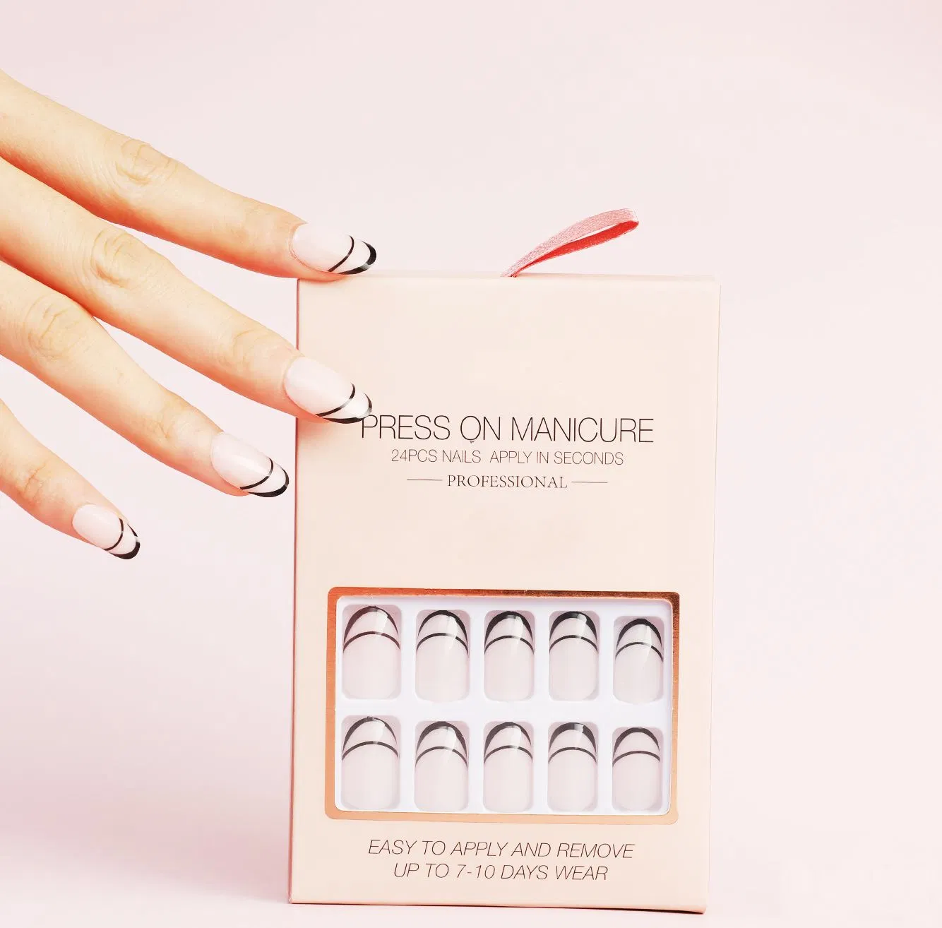 Short False Nails, Artificial Fingernails Full Cover Fingernails Press on Nails for Women Girls DIY Nail