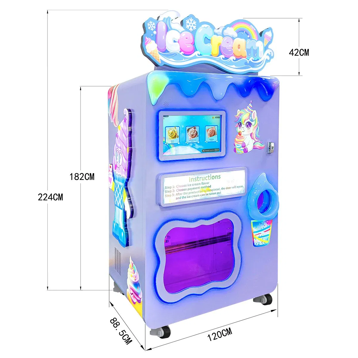 Red Rabbit Silent Operation Smart Ice Cream Vending Machine Energy Efficient Frozen Sorbet Dispenser Modern Automated Snack Device