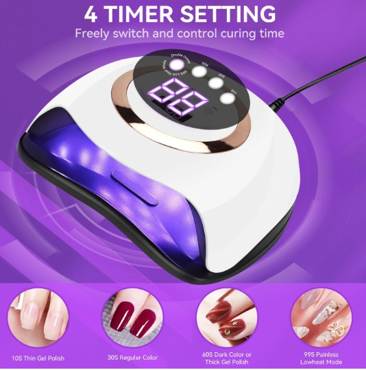 Nail Lamp Nail Salon 168W Quick-Drying Nail LED Drying Machine