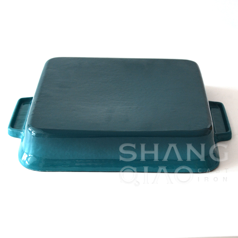 Чугунная эмалированная форма для запекания прямоугольная