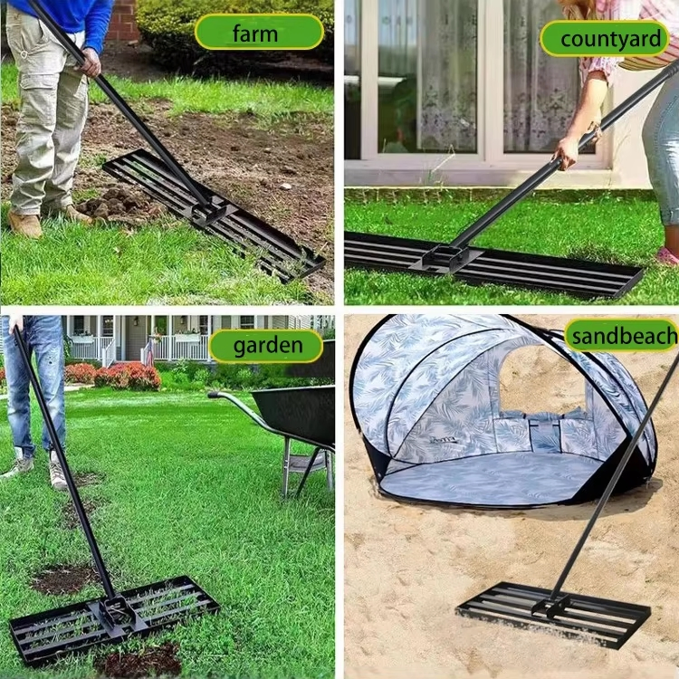 Wholesale Garden Farming Tool Smooth Plate Rake Lawn Leveler Tool Rakes