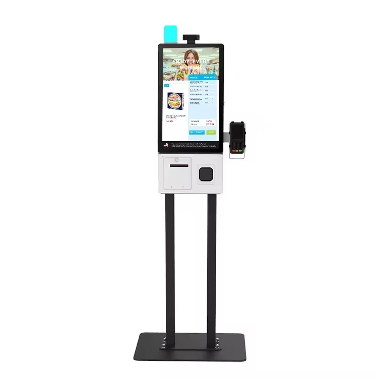 21.5 Inch Self Service Order Payment Touch Screen Kiosk Self Pay Machine Barcode Scanner Kiosk for Restaurant
