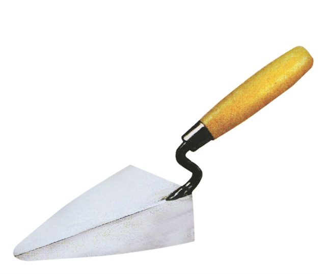 Bricklaying Trowel, Wooden Handle, Carton Steel Trowel 9"