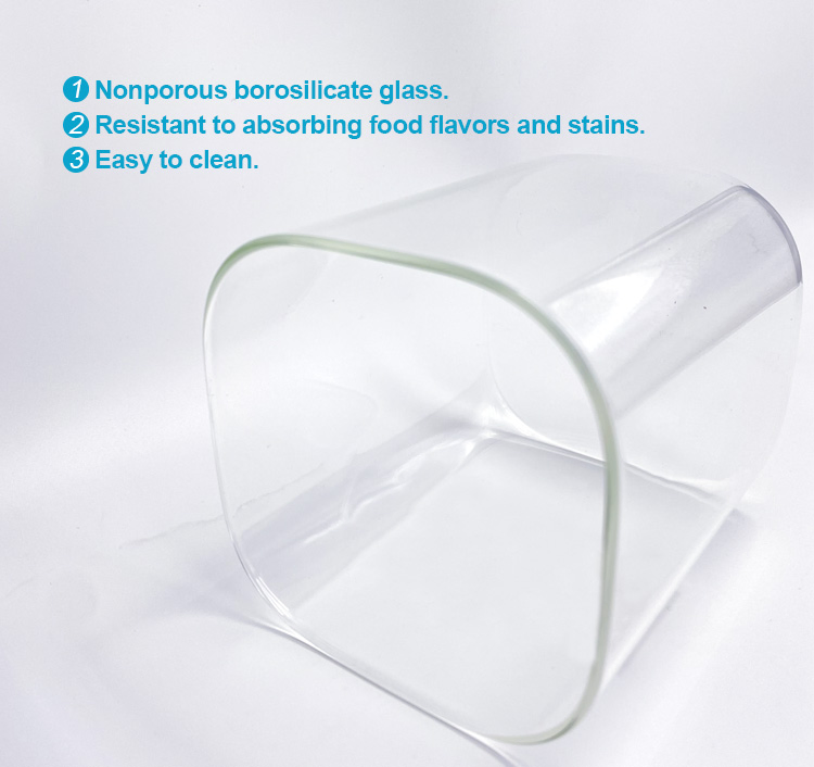 500ml/800ml/1100ml/1400ml/2000ml/2400ml Consing Square Borosilicate Glass Canister with Stainless Steel Lids, Kitchen Food Glass Airtight Sealed Glass Jar