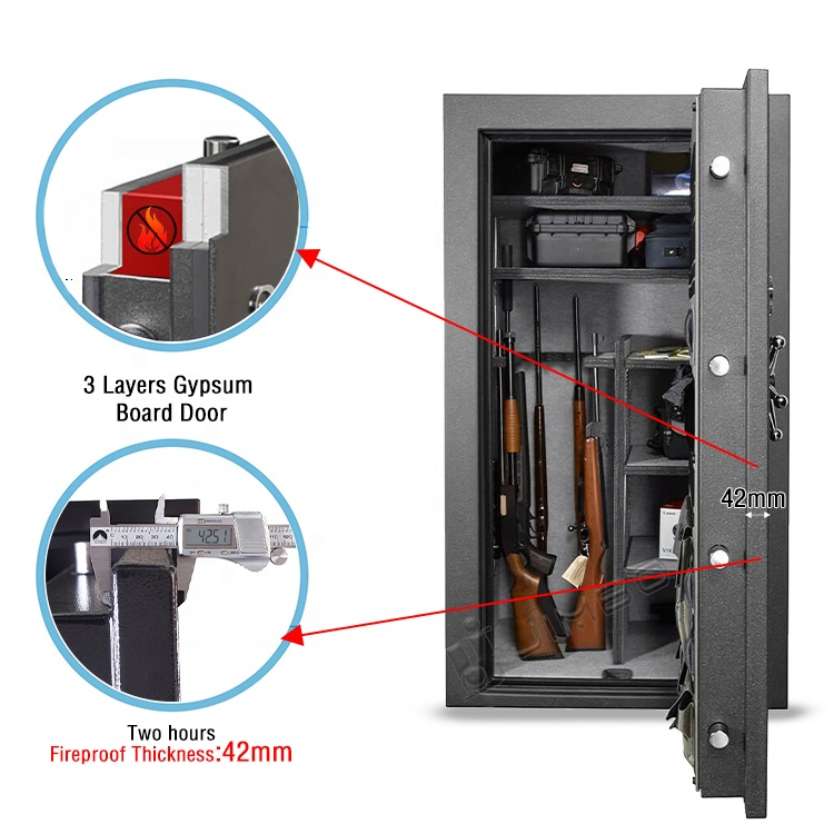 Heavy-Duty Metal Firearms Storage Cabinet with Armory Racks
