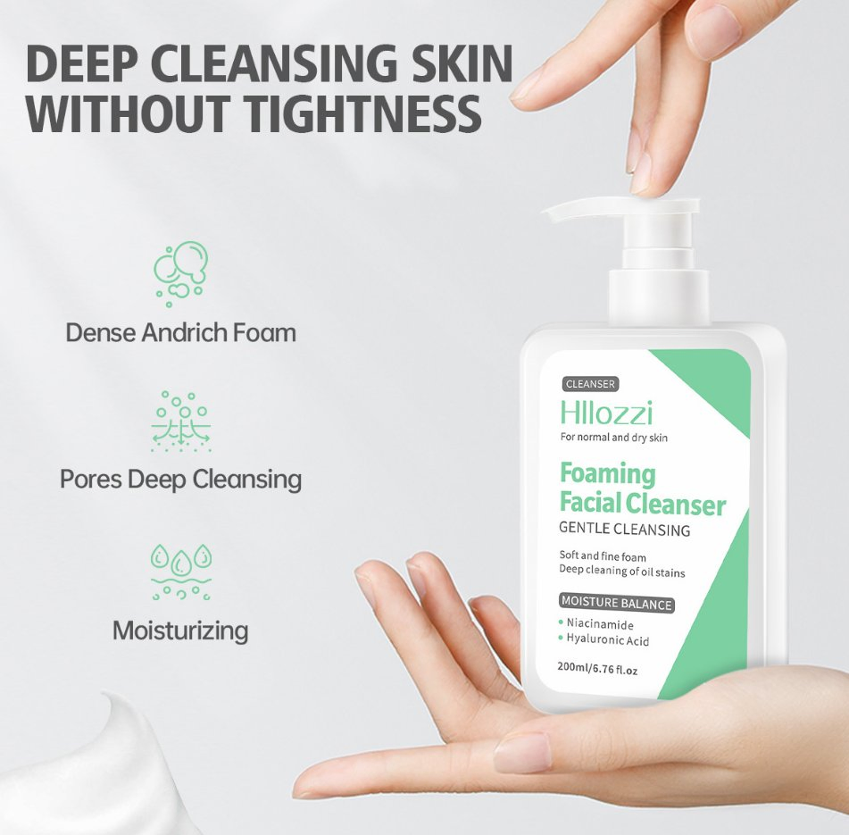 Organic Natural Best Lightening Glowing Face Wash Niacinamide Brightening Skin Hydrating Whitening Facial Cleanser Plumping Skin Facial Foam for Sensitive Skin