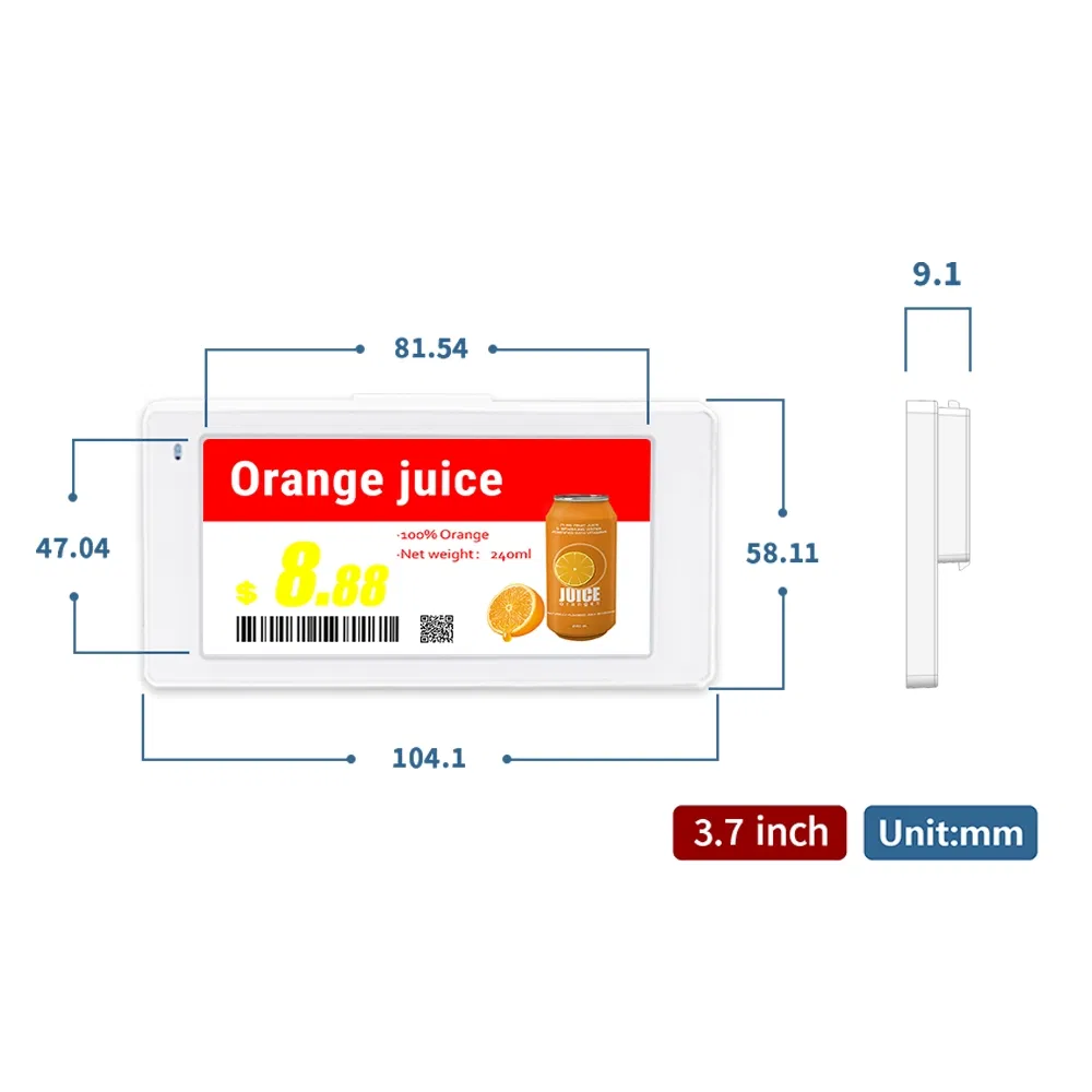 3.7 Inch Bwry E-Ink Electronic Shelf Label for Retail Supermarkets