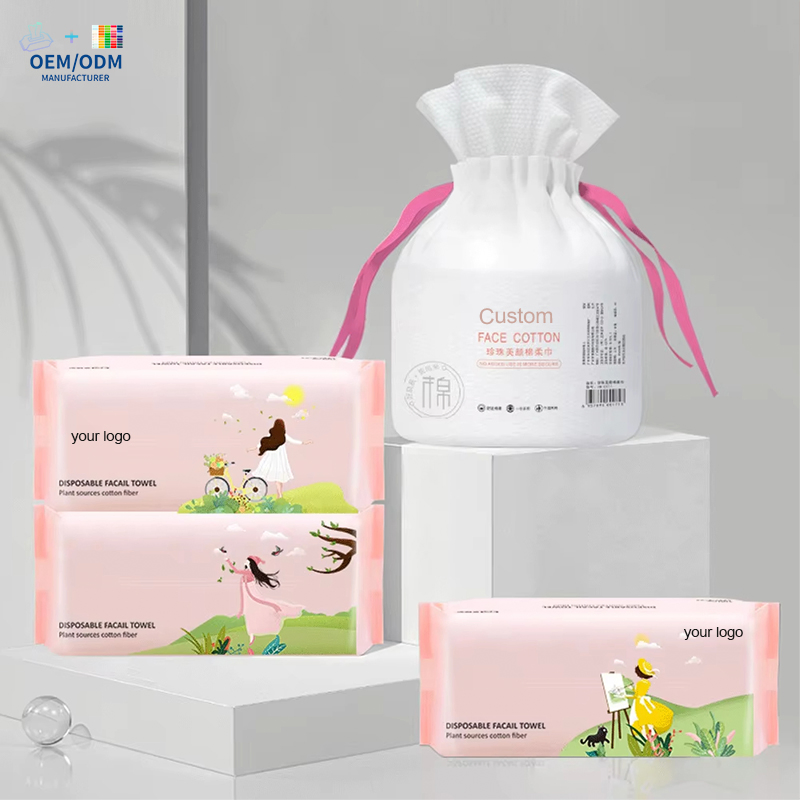 Customized Wholesales 100% Cotton Plant Fiber Disposable Face Towel Nonwoven Cotton Material Personalized Facial Tissue for SPA Use
