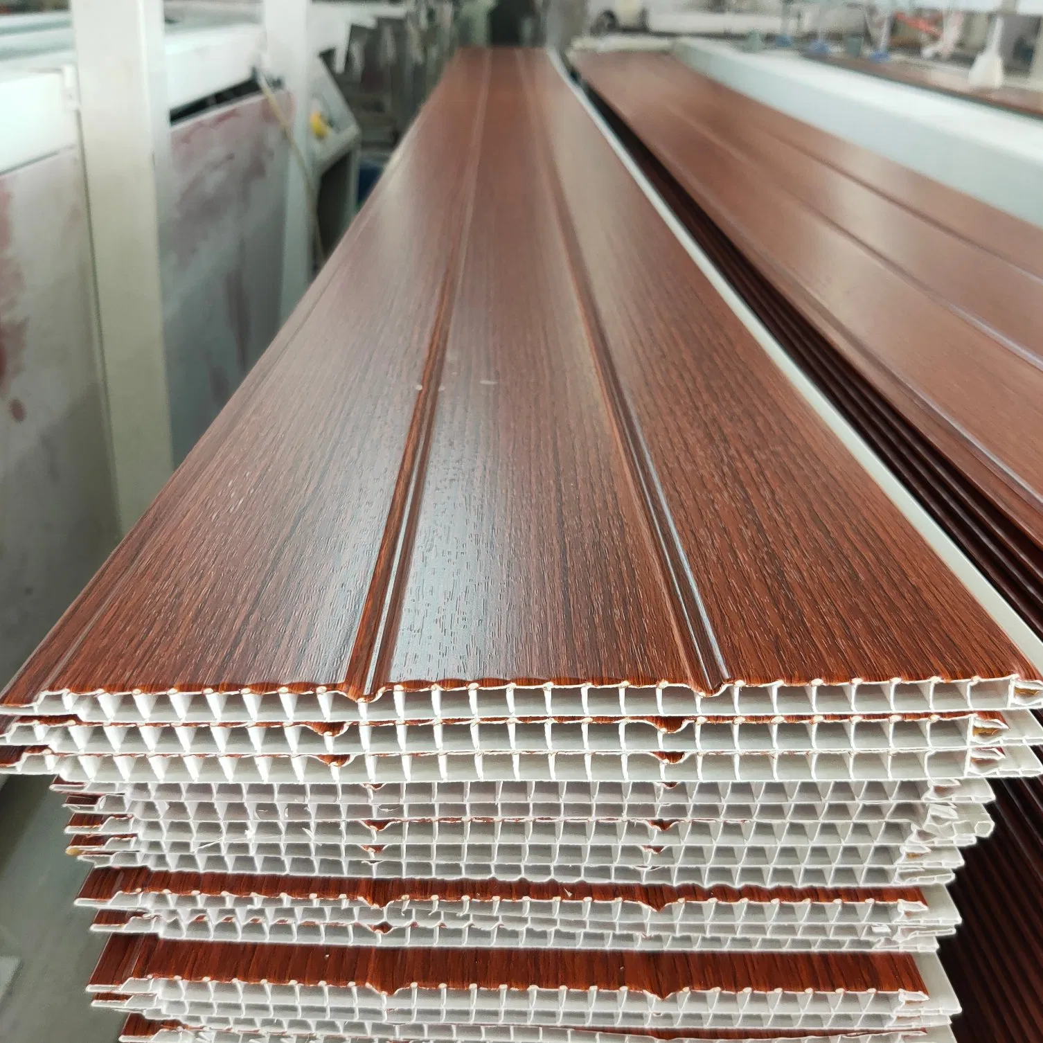 30cm Two Groove Lamination Wooden Color Moulding Panel for Construction Building PVC Wall Paneling PVC Ceiling Panel