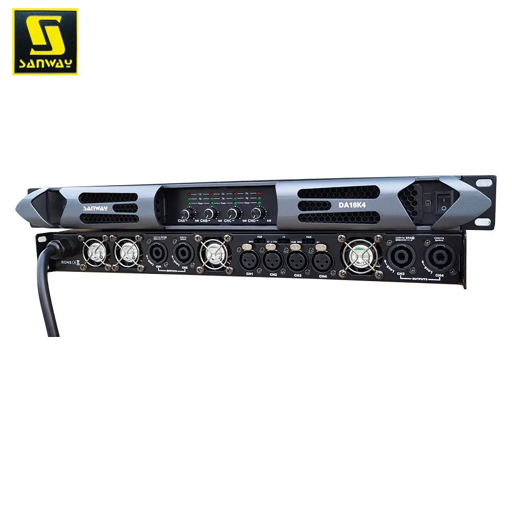 Da18K4 18000W 4 Channel 1u Class D Stereo Audio Power Amplifier