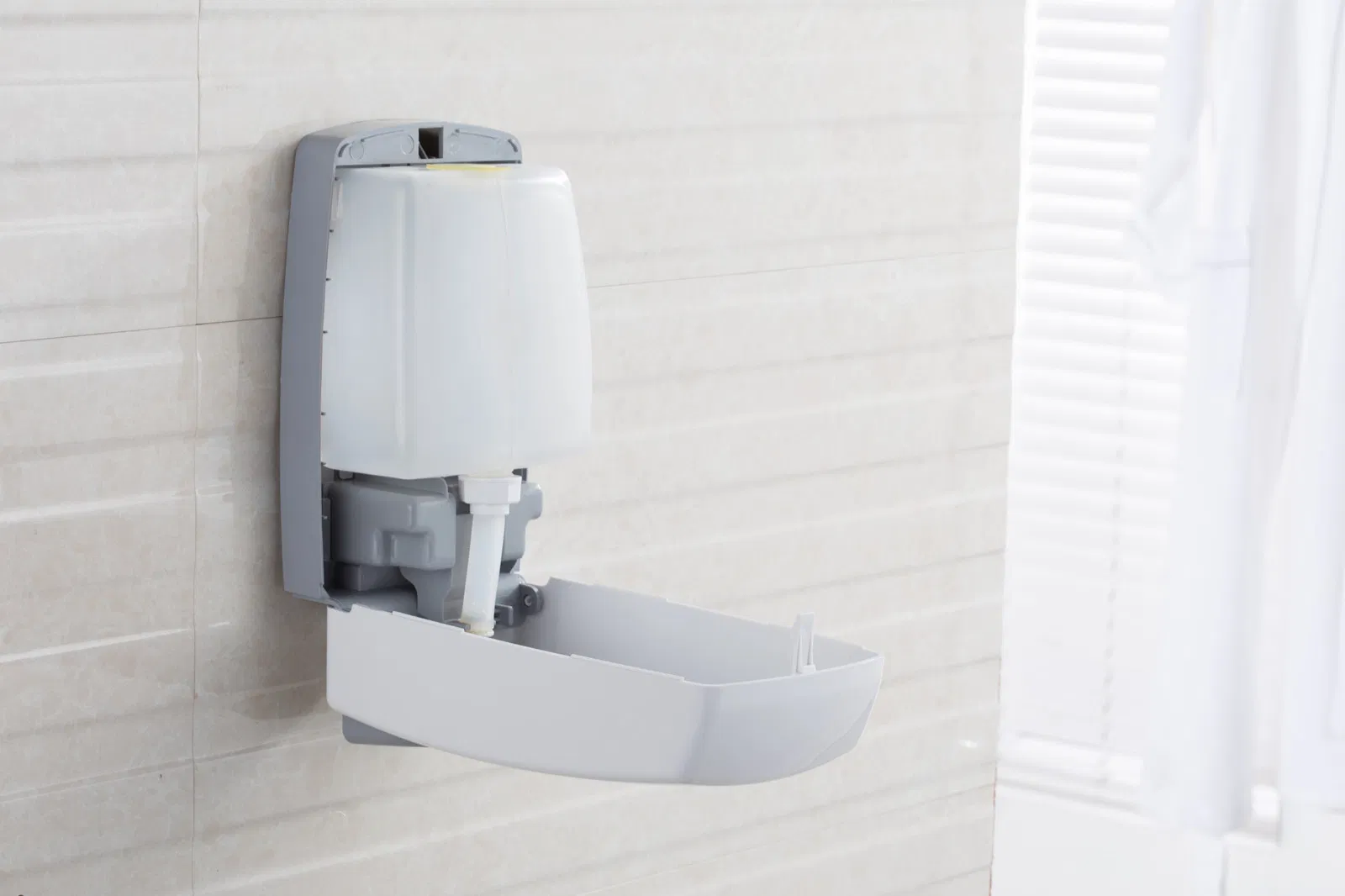 1000ml ABS Material Wall Mount Plastic White Hand Soap Dispenser with Press