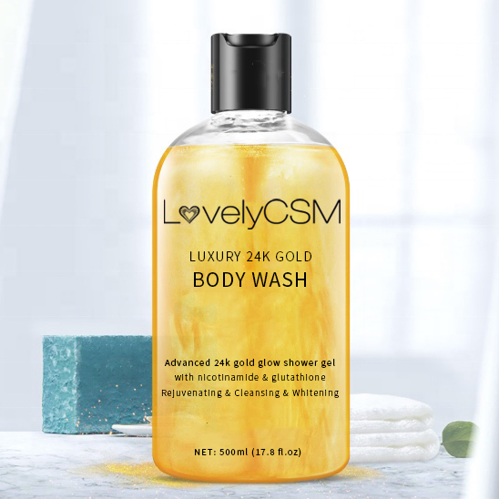 Aixin Cosmetics Body Care 24K Gold Body Wash, Bubble Bath for Shower, Boby Shampoo and Body Wash