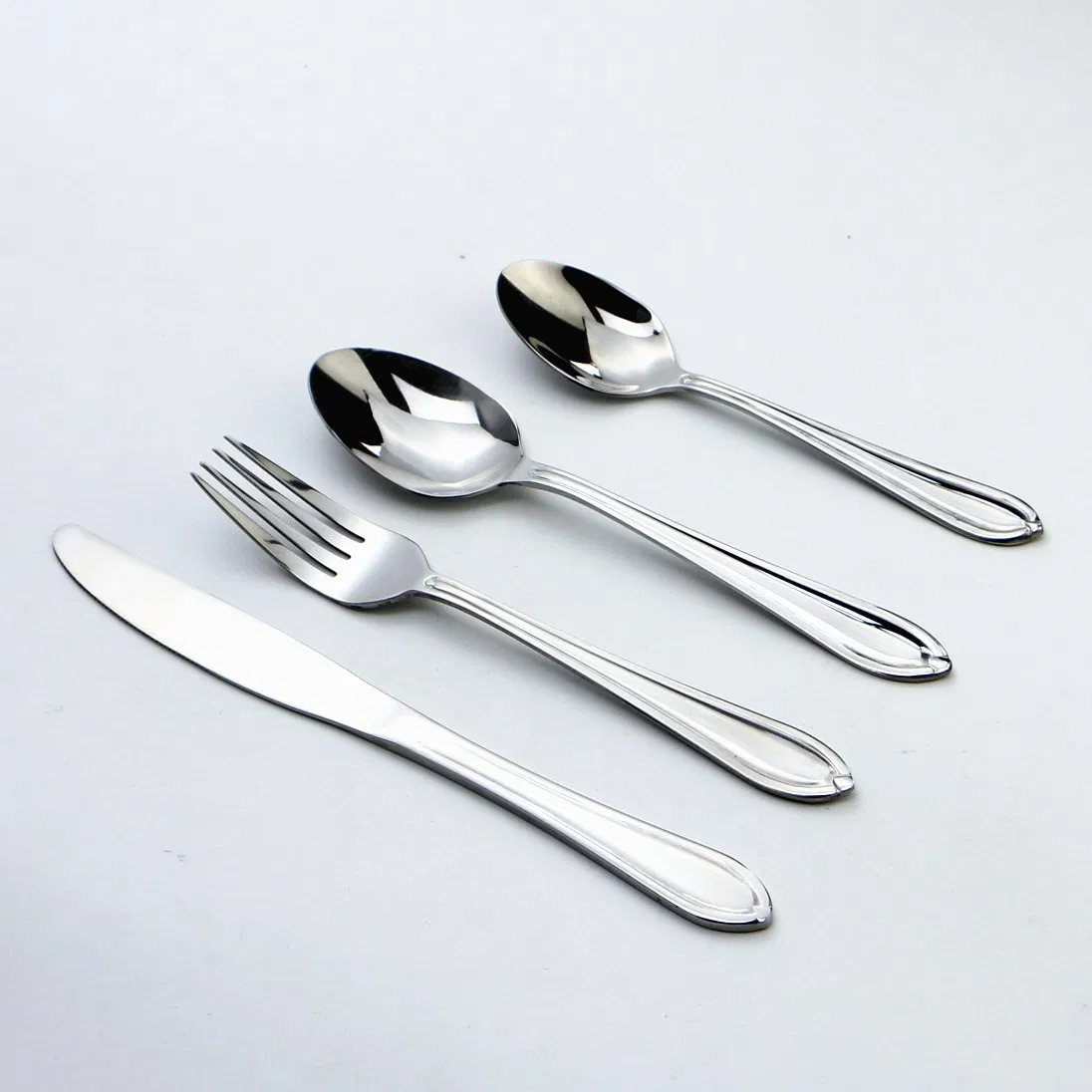 Dishwasher Safe Pearled Edge 20-Piece Mirror Polished Stainless Steel Flatware Set