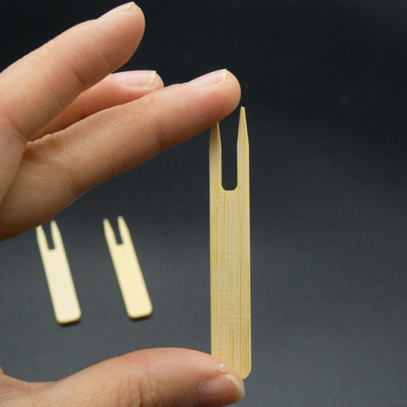 Eco-Friendly Disposable Cutlery 65mm Bamboo Fork