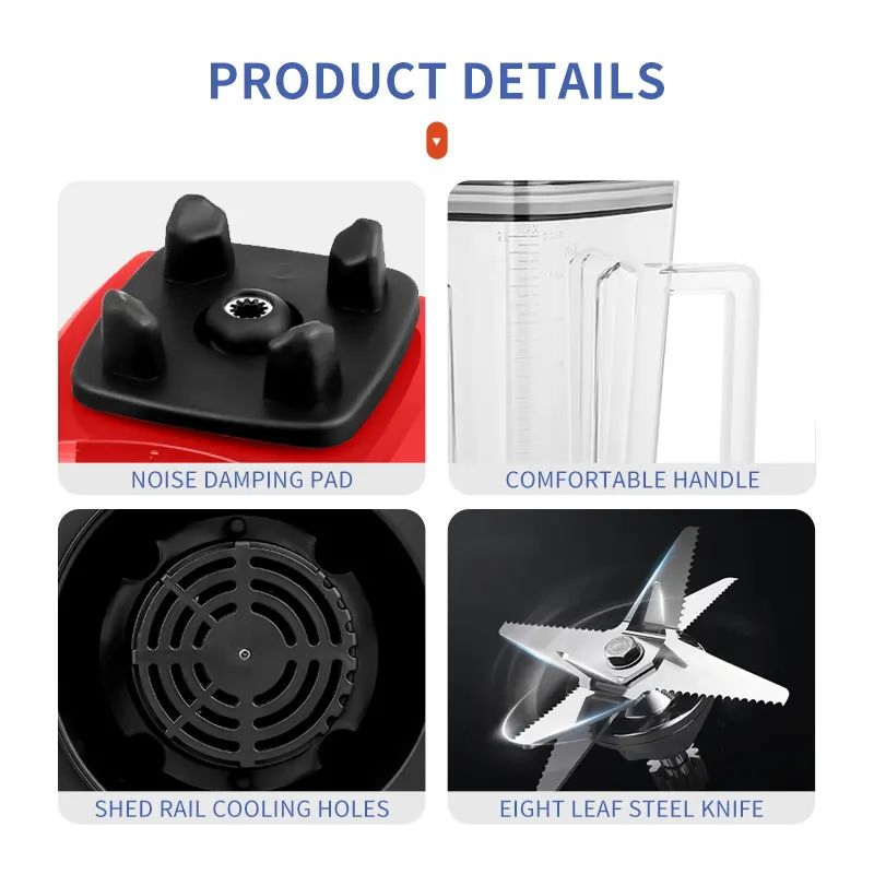 Ranbem Adjustable Speeds 6 Stainless Steel Blades Smoothie Blender Licuadora Mixer Grinder Fresh Juicer Blender