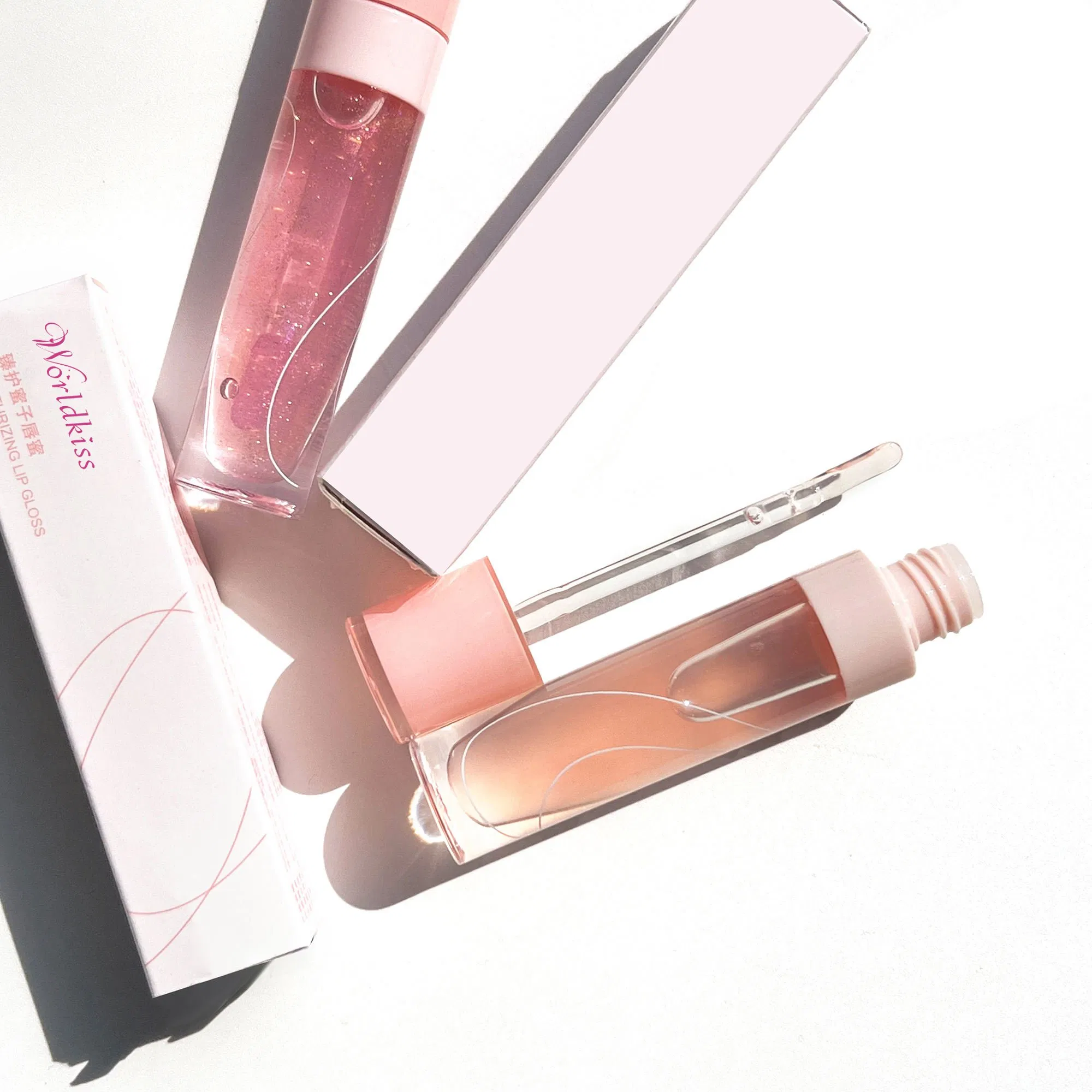 6.5ml Cute Lipgloss with Screw Cap Clear Round Lip Oil Container, Silk Screen Printing