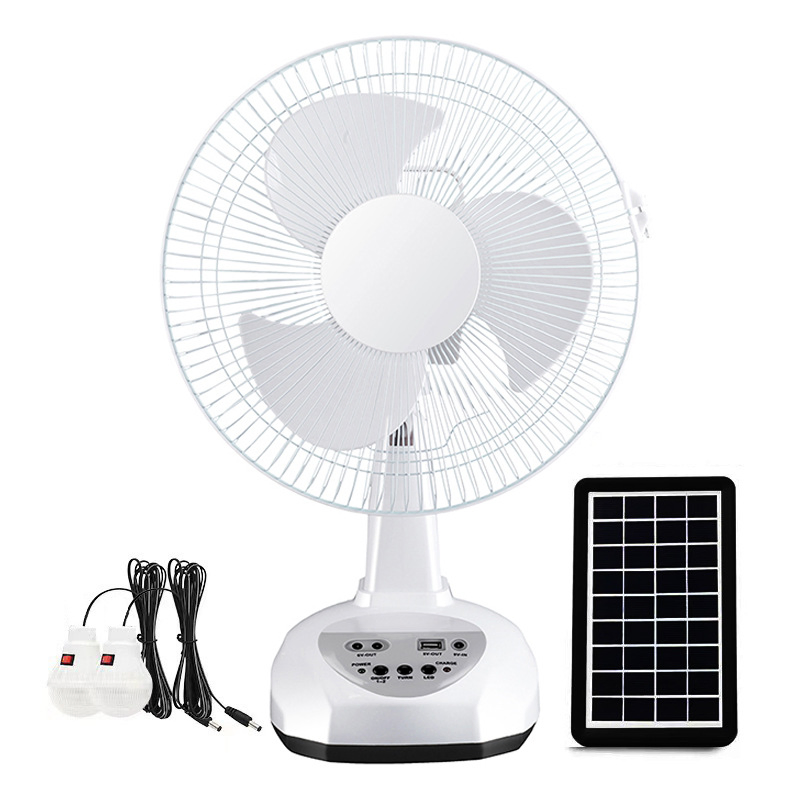 Solar Rechargeable Air Cooler Standing Fan with USB