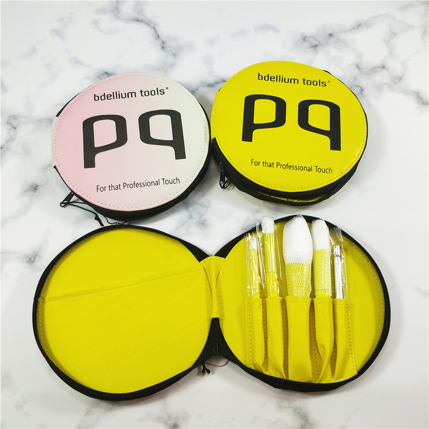 New Multi-Functional Artificial Fiber Egg Yellow 5 Makeup Brushes Set