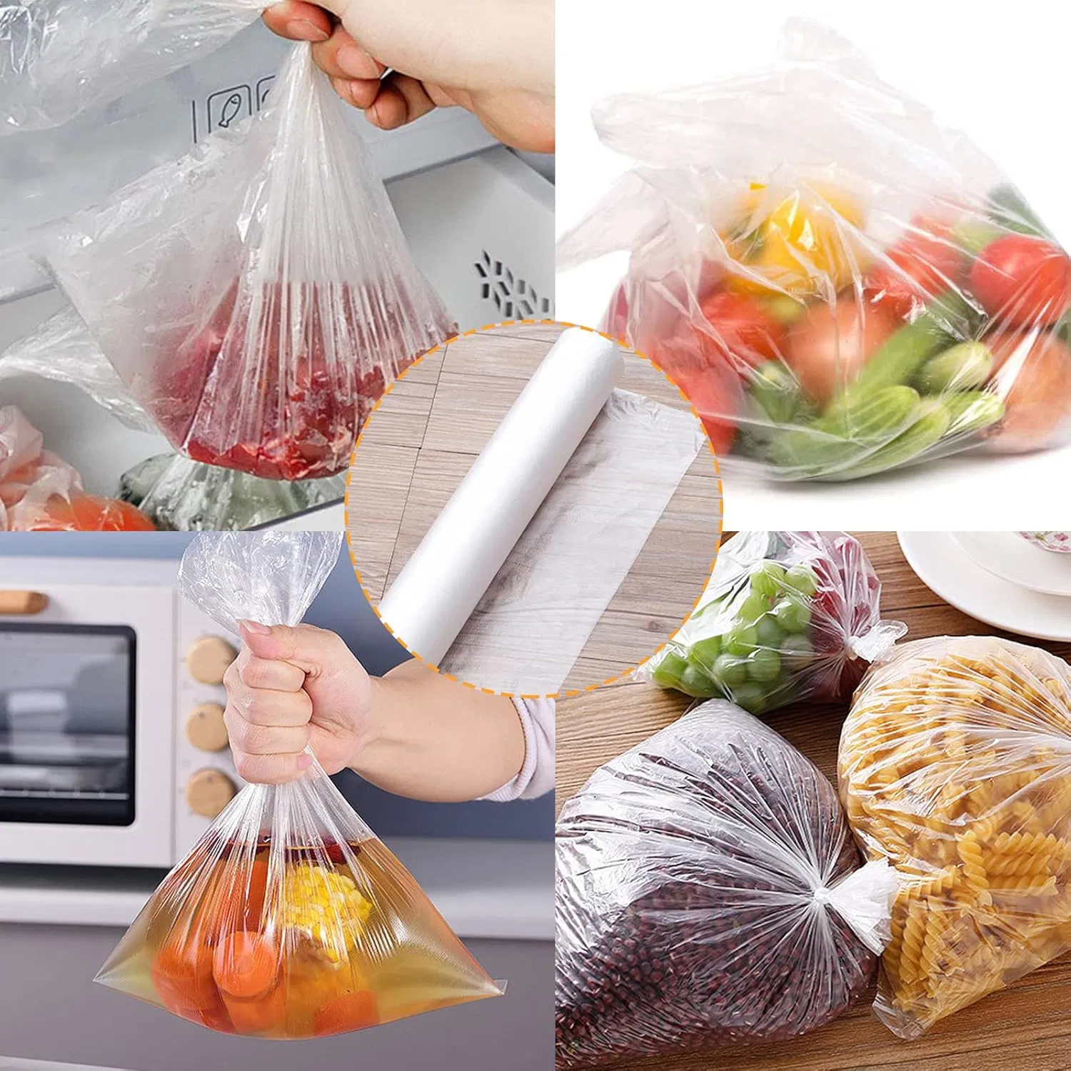 Commercial Clear Plastic Food Bags Heat Sealable & Durable