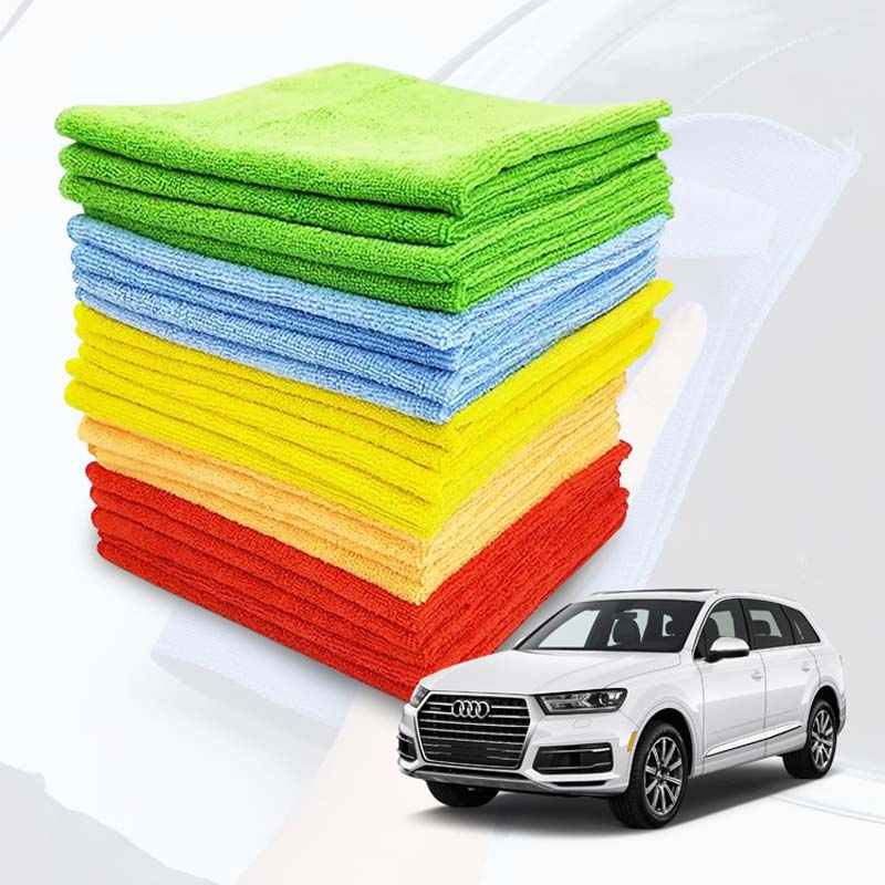 400 GSM 16X16 Inches Lint Free Streak Free Microfiber Car Wash Towel Car Detailing Drying Dusting Polishing Cleaning Microfibre Cloth 40X40 for Cars