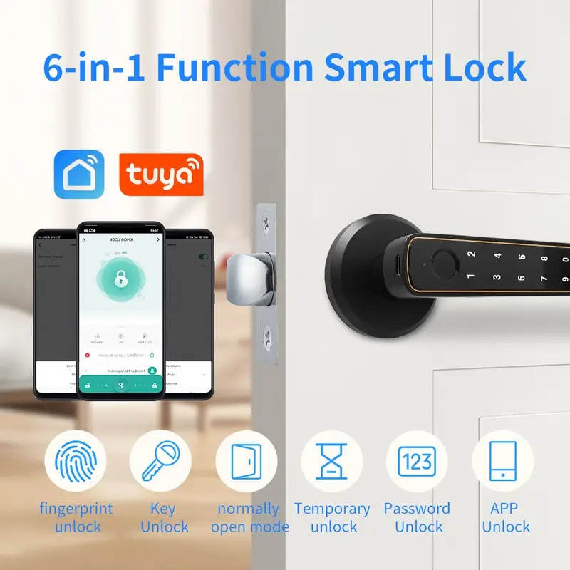 Fingerprint/Password/Key/Card for Home/Hotel/Apartment Smart Lock Fingerprint Door Lock