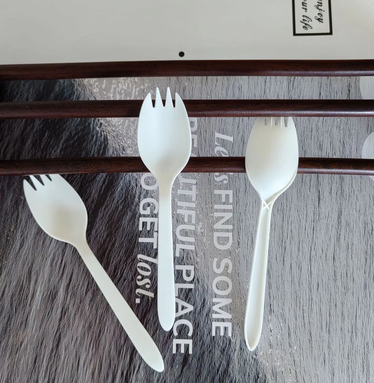 Wholesale Comostable Tableware Biodegradable Eco Friendly Cornstarch Cpla Spork Fork Spoon