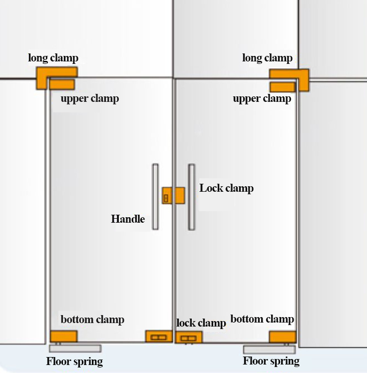 Glass Door Hardware Patch Fitting Door Clamp