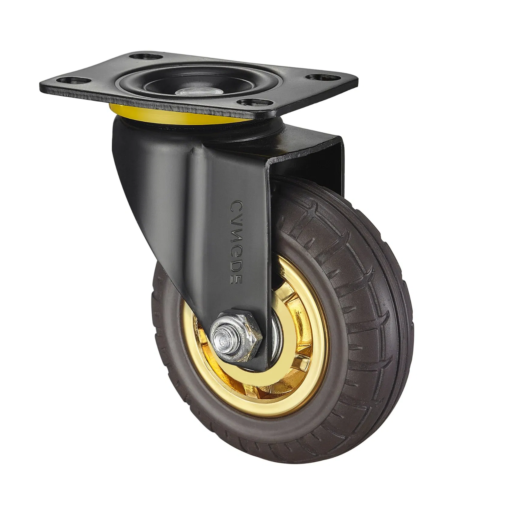 Medium Duty Fixed & Swivel Casters with Brown Rubber Wheels (63mm/75mm/100mm/125mm) - Silent & Vibration Damping