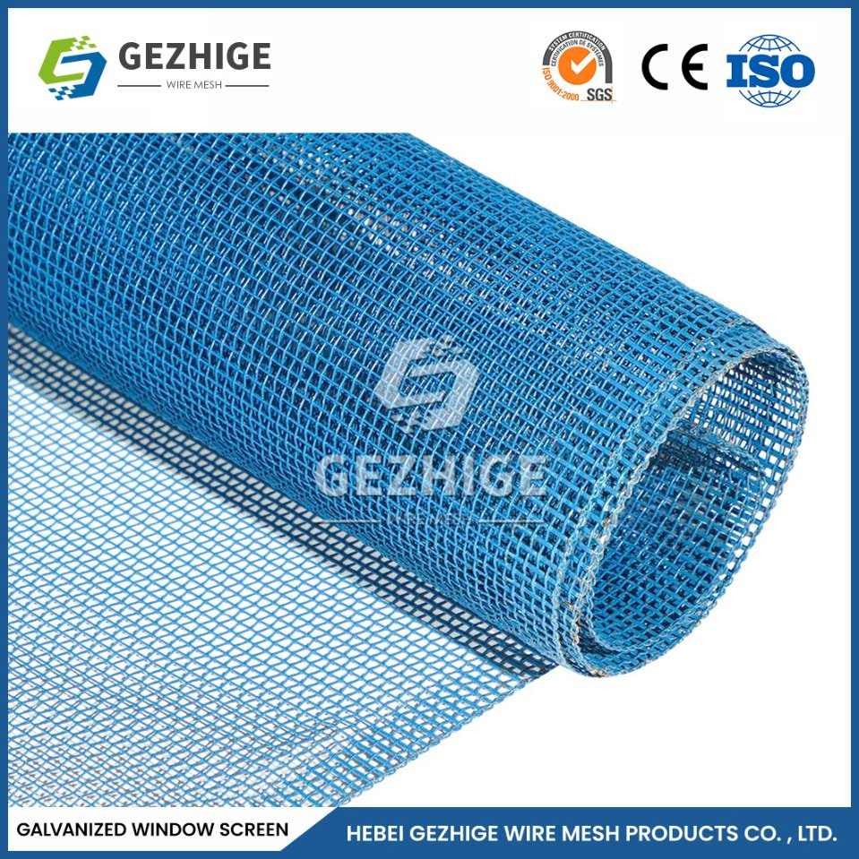 Gezhige Home Window Screen Factory 18 X 18 Mesh Aluminium Anti Insect Window Screen China Colorful Zinc-Coated Steel Mesh Screen