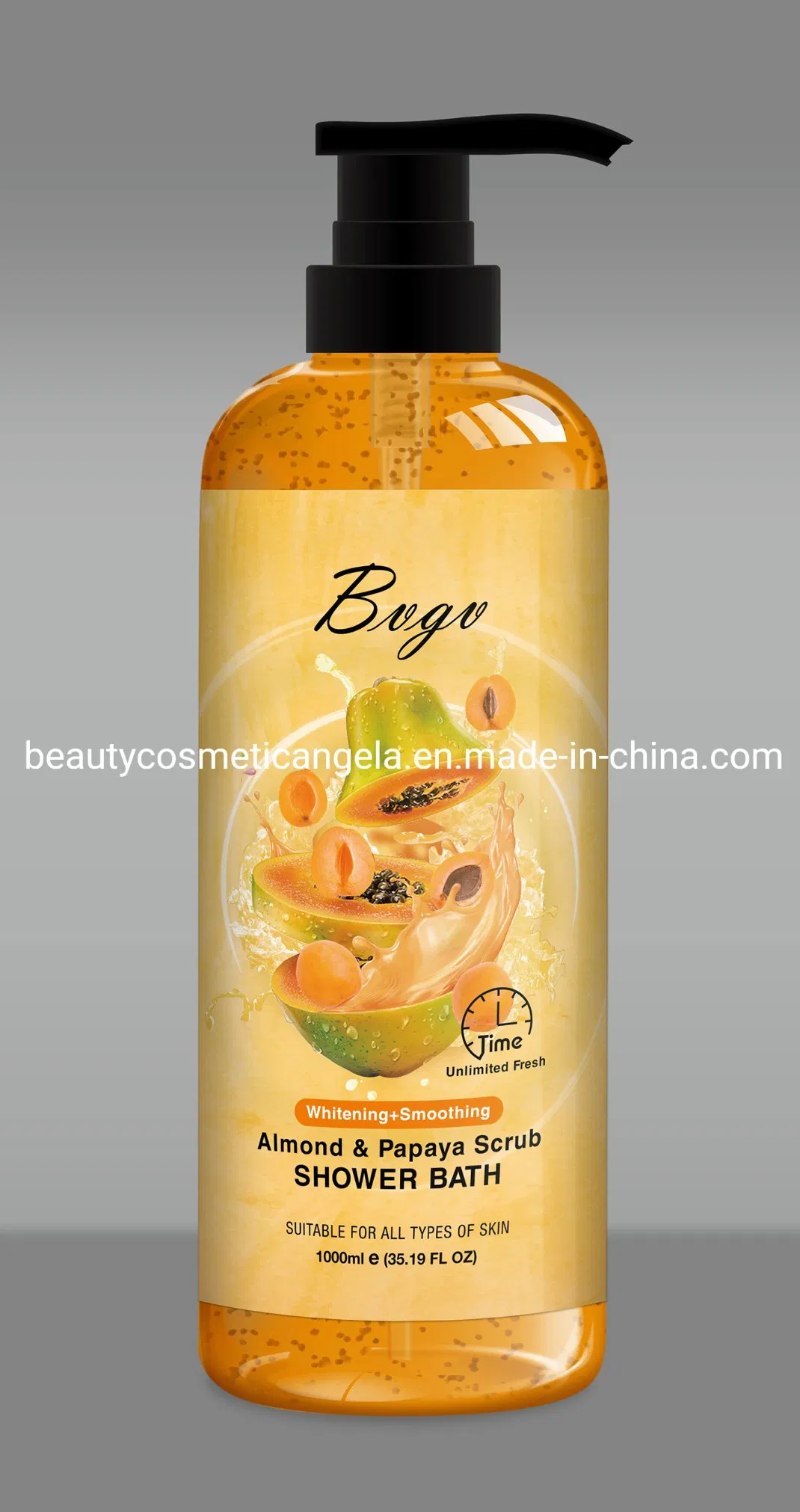 1000ml Apricot Body Wash Exfoliating Scrub Body Bath Whitening Liquid Soap