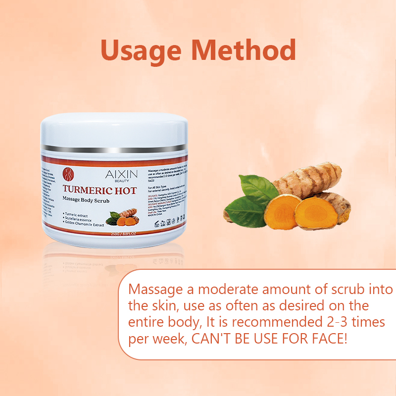 Beauty Cosmetics Skin Care Exfoliating Whitening Turmeric Hot Massage Body Scrub