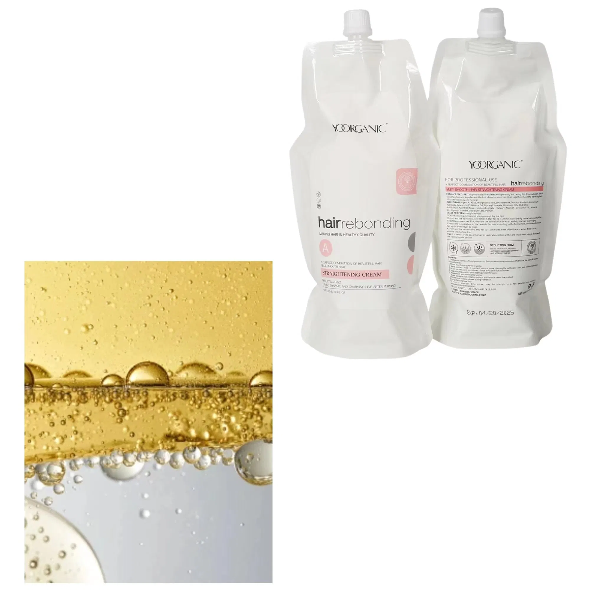 Boda Factory Price Permanent Keratin Rebonding Hair Straightening Cream Perm Lotion 1000ml*2 Sets