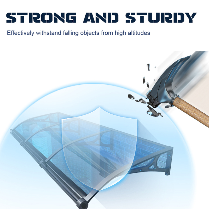 Window Awning Outdoor Polycarbonate Sheet Door Patio Canopy for Sun Shutter, UV, Rain and Snow Protection