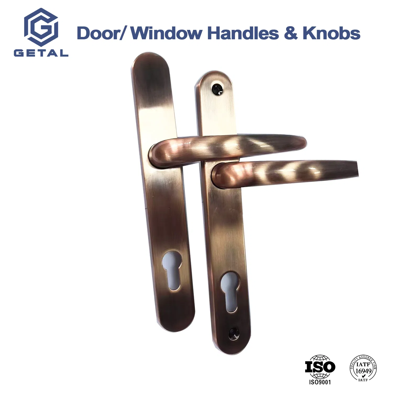 Exterior Door Hardware Lever Door Handles Golden Silver Polished Customized