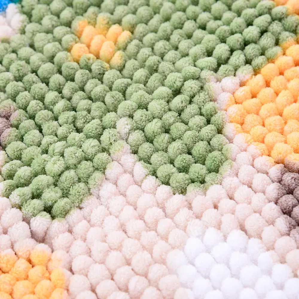 Soft Flower Chenille Polyester Floor Mat for Cozy Interiors