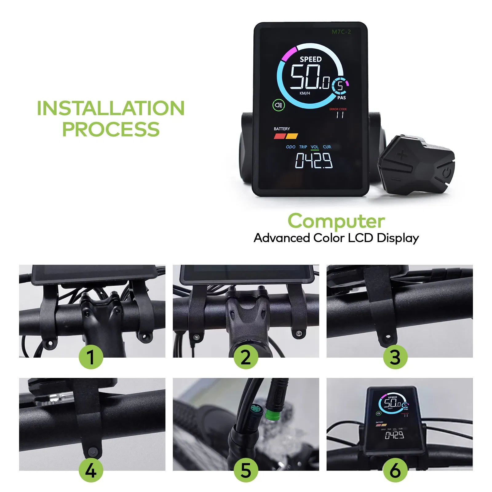 Fatbike V20 Ebike LCD Screen Cycling Scooter Accessories