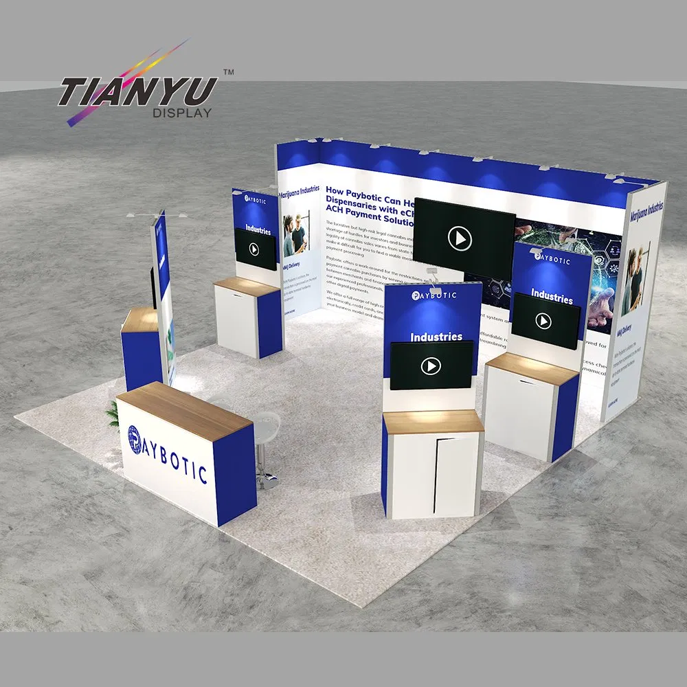 Open Design Aluminum Profiles Modular Custom Trade Show Booth with TV Stand for Museum Exhibition